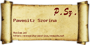Pavesitz Szorina névjegykártya